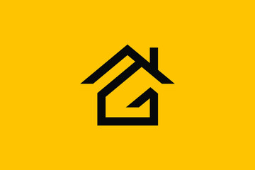 Fototapeta na wymiar Logo design of G in vector for construction, home, real estate, building, property. creative elegant Monogram. Premium Business home logo icon. 