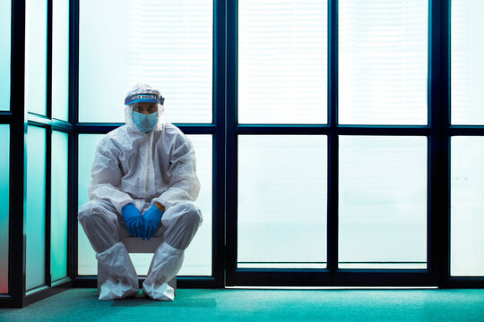 Doctor trying to relax after a hectic day	