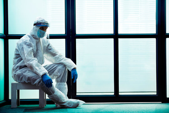 Doctor trying to relax after a hectic day	