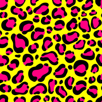 neon colors Leopard pattern