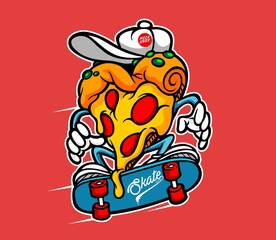 Pizza Skate for graphic t shirt and other graphic
