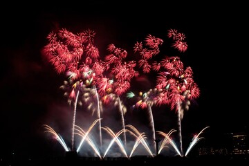 fireworks in the city