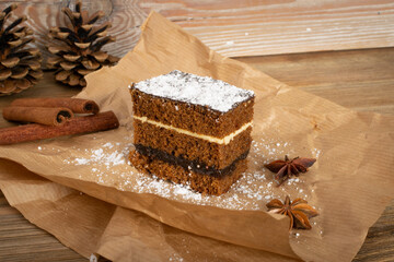 Sponge Cake with Spices and Honey, Piernik, Brown Biscuit