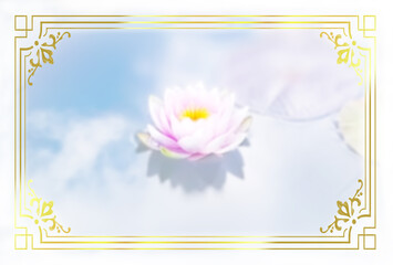 Muster Rahmen Design Hintergrund Vorlage Banner Spruchband Lotus Blume Blüte Teich floral Fläche Rahmen gold retro Vintage Jugendstil victorianisch Bordüre layout schlicht edel elegant 
