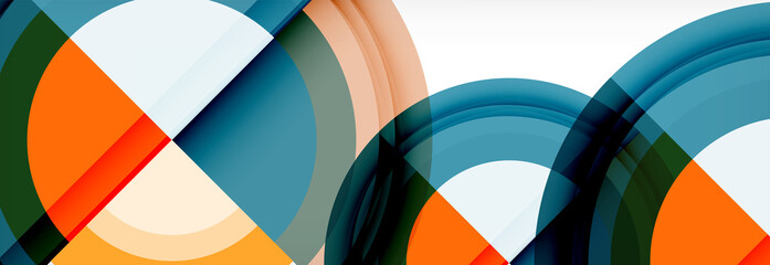 Obraz premium Round shapes, triangles and circles. Modern abstract background