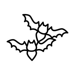 halloween bats flying line style