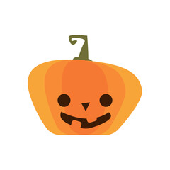 halloween pumpkin with face flat style icon