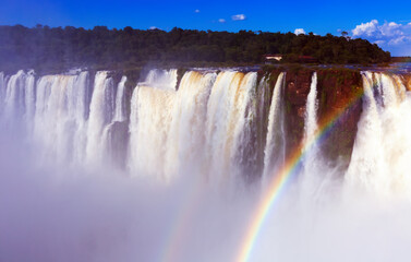 Largest waterfall Garganta del Diablo on Iguazu River, Iguazu National Park, Argentina.