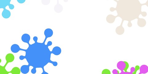 Light blue, red vector texture with disease symbols.