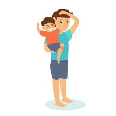 Tired parent with their kid's concept design