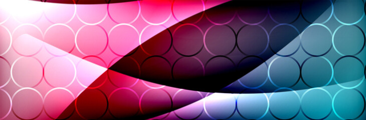 Fluid gradient neon color waves, vector abstract background