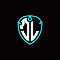 Initial J L letter with shield modern style logo template vector