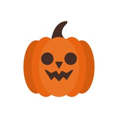 halloween pumpkin face flat style