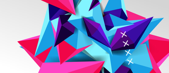 3d low poly abstract shape background vector illustration