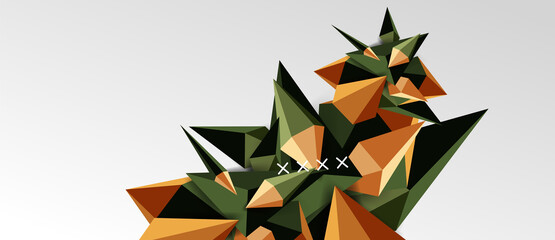 3d low poly abstract shape background vector illustration