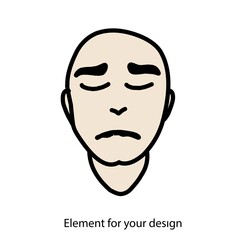 human mask on white isolated background. vector illustration