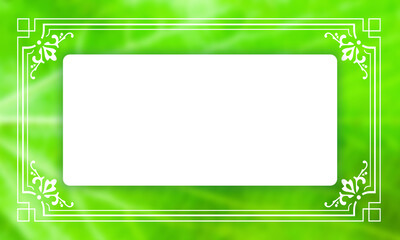 Muster Rahmen Design Hintergrund Jugendstil victorianisch Vintage Vorlage Banner Spruchband floral hell grün Umrandung Einrahmung weiß Bordüre elegant edel Patrick irish layout Schönheit