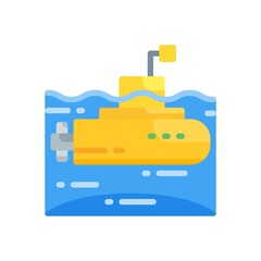 flat style icon of submarine. vector illustration for graphic design, website, UI isolated on white background. EPS 10