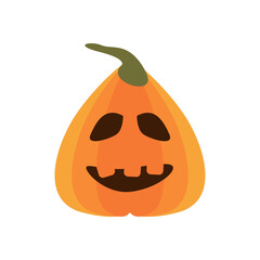 halloween pumpkin with face flat style icon