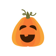 halloween pumpkin with face flat style icon