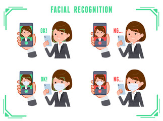 flat type business women_Facial Recognition