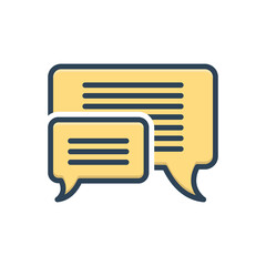 Color illustration icon for message bubbles