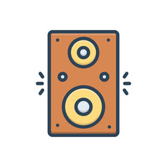 Color illustration icon for old speaker