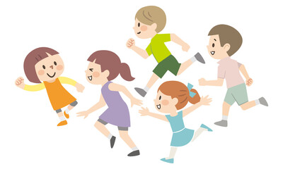 走る子供たち
