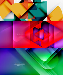 Collection of stylish geometric abstract backgrounds for covers, banners, flyers and posters and other templates