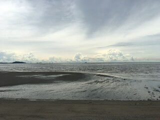 Grey sky and the sea in Thailand