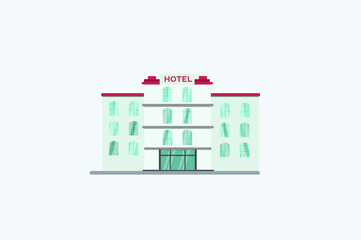 Fototapeta premium Hotel Vector Building Illustration 