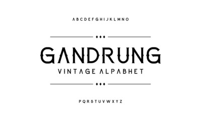 Vintage typography design. Victorian alphabet a to z vector illustration.	
