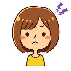 Obraz premium 女性 怒る 不機嫌 イラスト