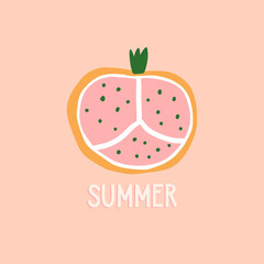 Abstract pomegranate summer illustration