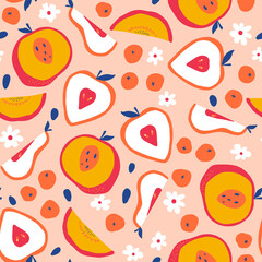 Hand drawn fruit background