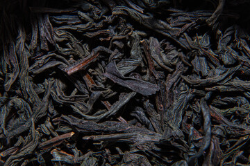 Closeup of dried tea leaves, pattern, texture, background