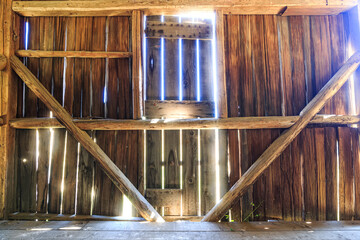 Old Rustic Barn Interior, Sunlight