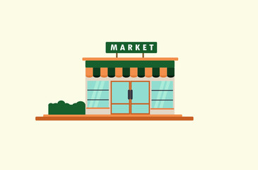Market building vector illustration 
