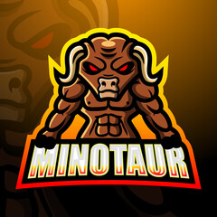 Minotaur mascot esport logo design