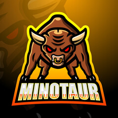 Minotaur mascot esport logo design
