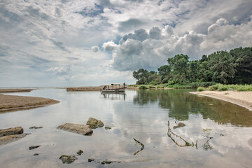 The mouth of the Kamchia river, as viewed from the south from the Kamchia Biosphere Reserve.The Kamchiya is the longest river on the Balkan Peninsula to flow directly into the Black Sea.