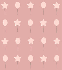 Seamless pattern pink balloons vector