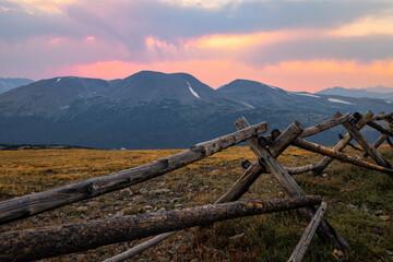 Fototapeta na wymiar Sunset in Rocky Mountain National Park, Colorado, USA