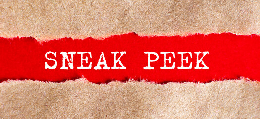 SNEAK PEEK appearing behind on torn paper.