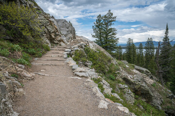 hiking around jenny lake, grand teton national park, wyoming, usa