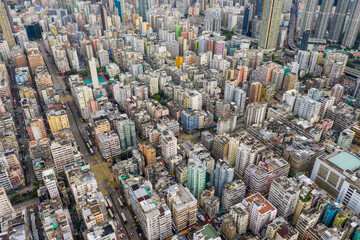 Top view of Hong Kong city