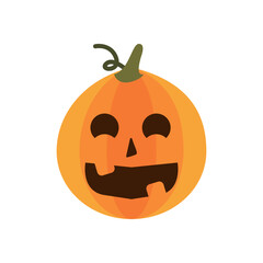 halloween pumpkin with face flat style icon