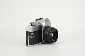 Analog camera on a white background