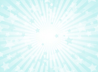 Obraz premium Sunlight horizontal background. Powder blue color burst background with shining stars.