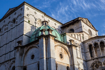Fototapeta na wymiar View of San Martino Cathedral, Lucca, Italy